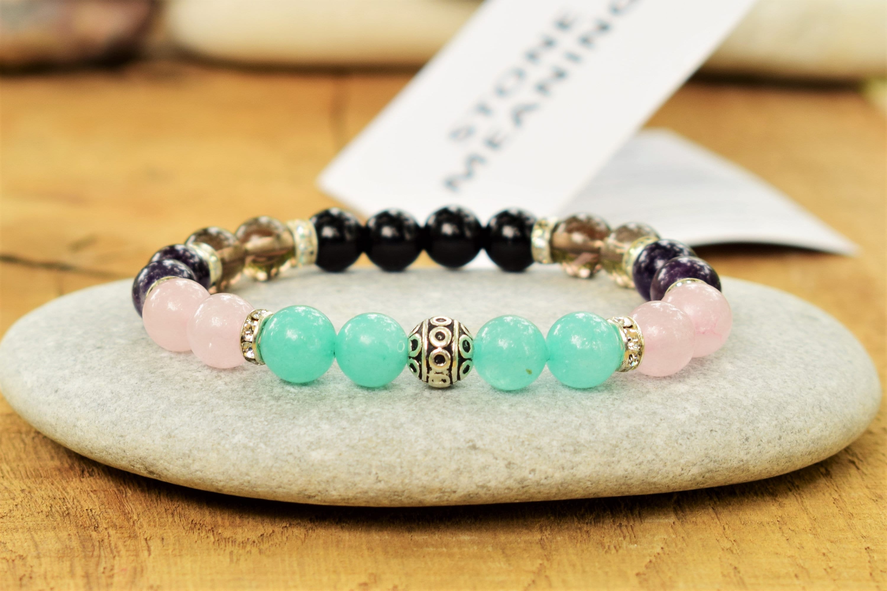 Anxiety relief bracelet anxiety bracelet amazonite smoky Etsy