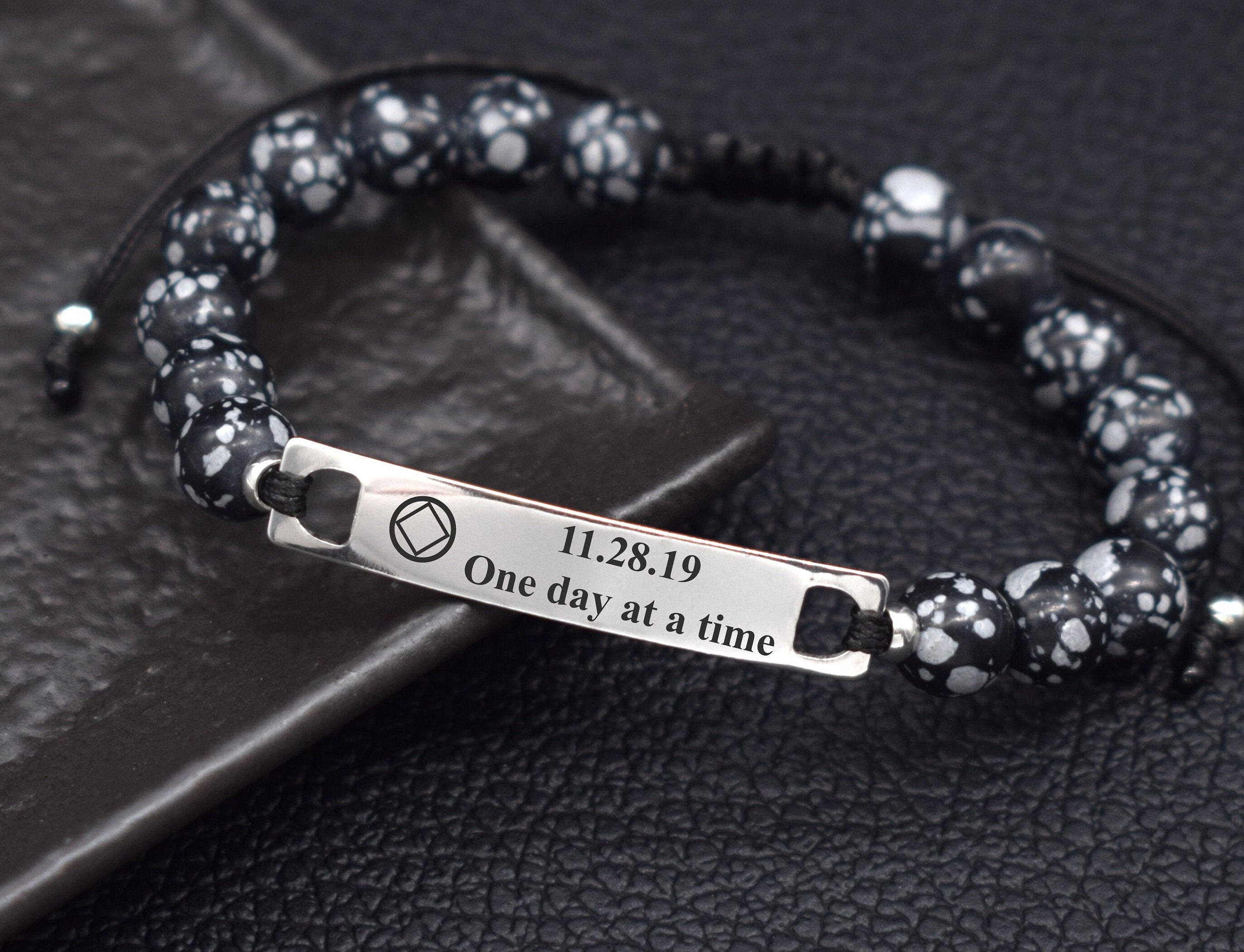 Sobriety Gift For Men Women Recovery Gifts Mens Bracelet Sober Anniversary Addiction Aa