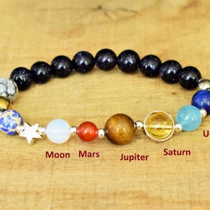 solar system bracelet galaxy bracelet outer space jewelry astronomy bracelet gemstone space bracelet solar system jewelry scifi gift science
