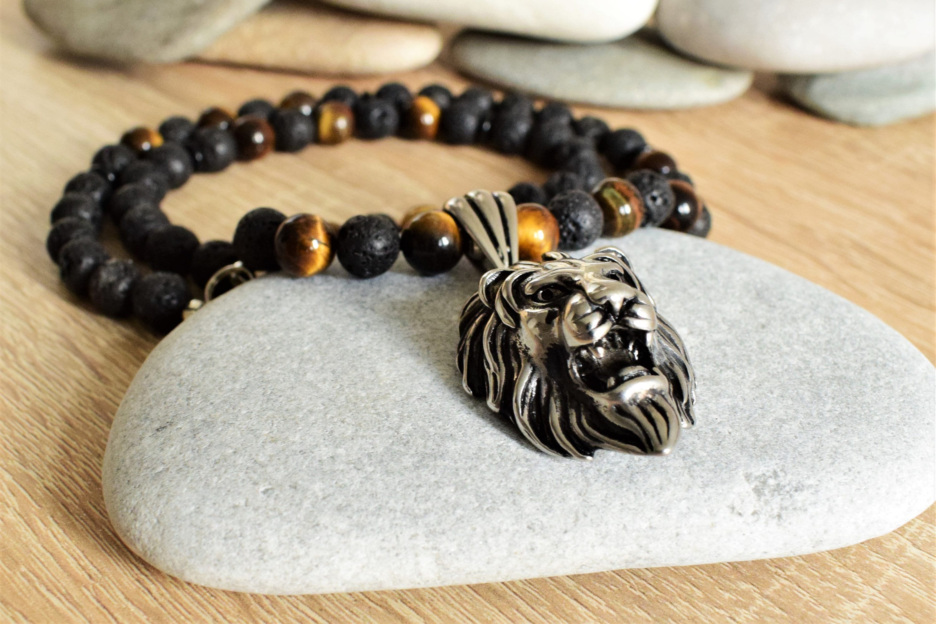 Lion Head Necklace Mens Necklace Lion Necklace Lion Pendant Etsy
