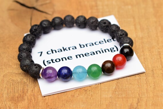 Chakra Bracelet Men 7 Chakra Bracelet Lava Chakra Jewelry 7 Etsy
