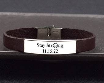 Custom Sobriety Bracelet - Sober Anniversary Jewelry - Alcoholic Addiction Recovery - 1 Year Sober Gift
