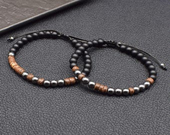 Custom Morse Code Bracelet Set for Couples - Name Secret Message Inspirational - Matching Bracelets
