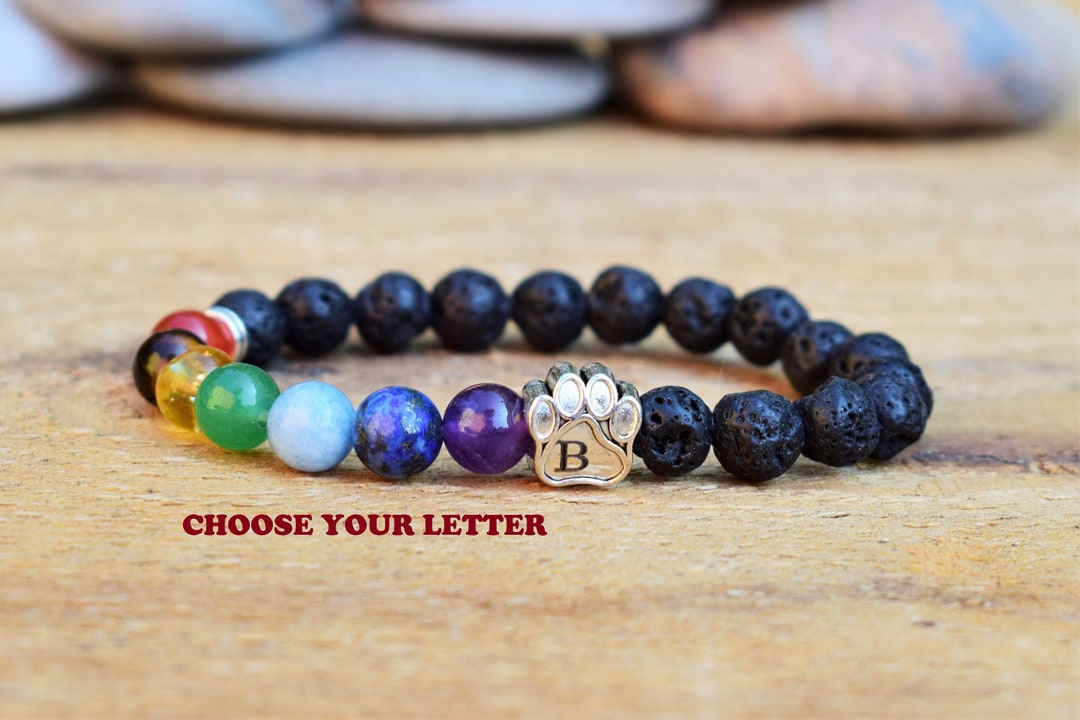 Personalized Animal Loss Gift Rainbow Bridge Bracelet Paw Print Jewelry ...