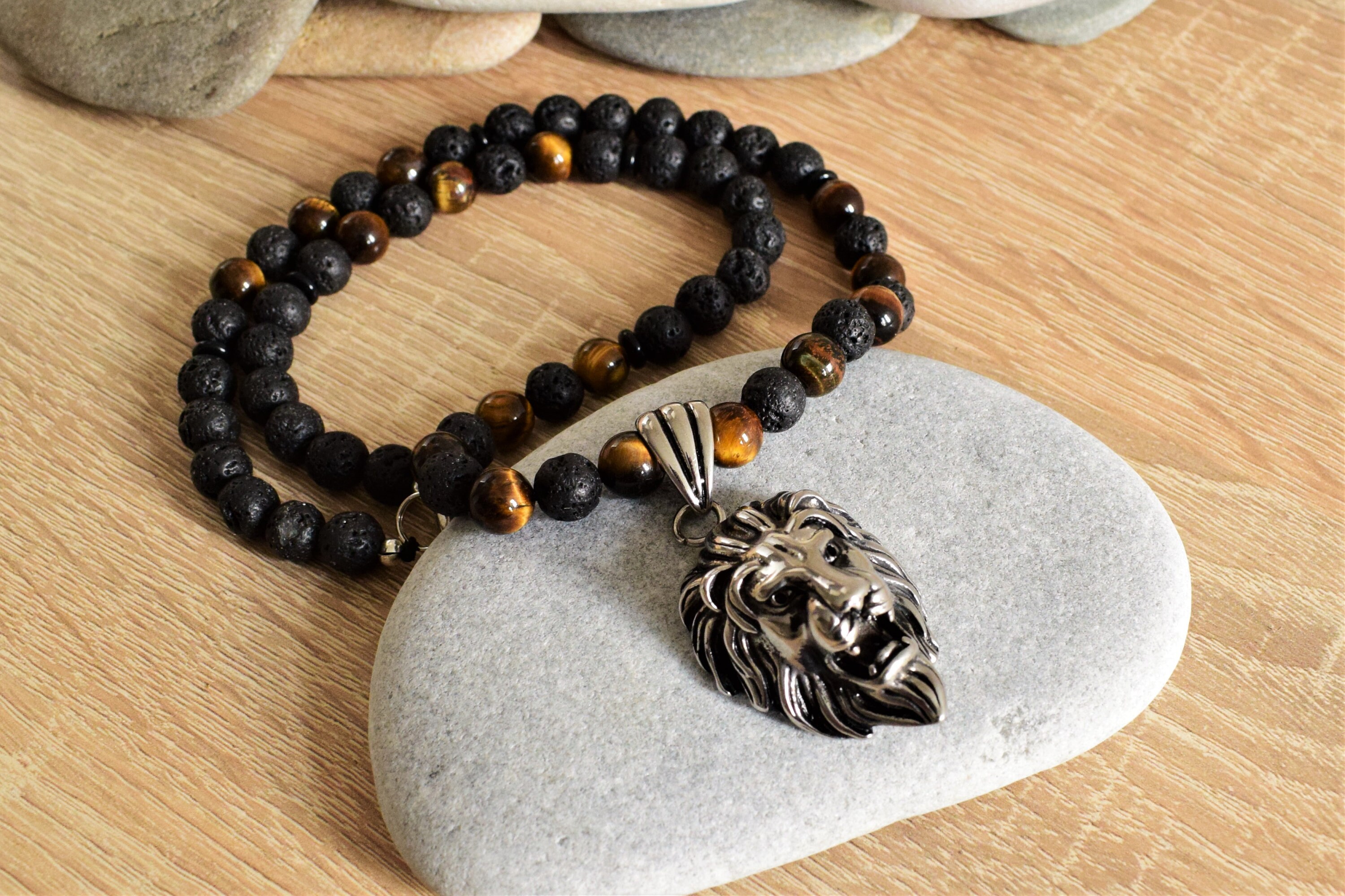 Lion Head Necklace Mens Necklace Lion Necklace Lion Pendant Etsy