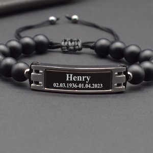 Cremation Jewelry for Ashes Human Personalized Cremation Urn Bracelet Loss of Father Step Dad Husband Memorial bracelet In Loving Memory Men