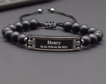 Cremation Jewelry for Ashes Human Personalized Cremation Urn Bracelet Loss of Father Step Dad Husband Memorial bracelet In Loving Memory Men