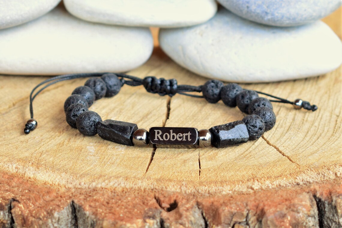 Personalisierte Perlen Armband Herren Perlen armband Etsy
