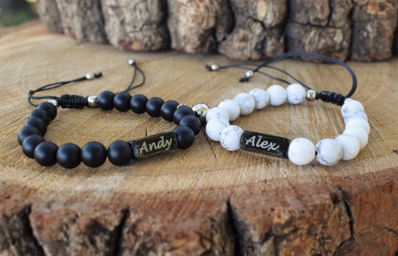 Sllaiss Couple Distance Bracelets Black Matte Agate India | Ubuy