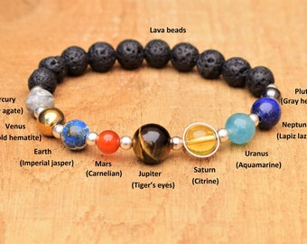 solar system bracelet galaxy bracelet outer space jewelry astronomy bracelet gemstone space bracelet solar system jewelry planet science