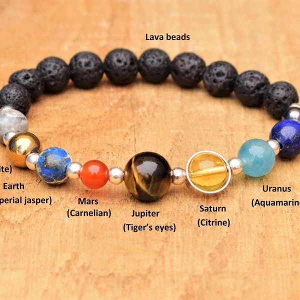 solar system bracelet galaxy bracelet outer space jewelry astronomy bracelet gemstone space bracelet solar system jewelry planet science