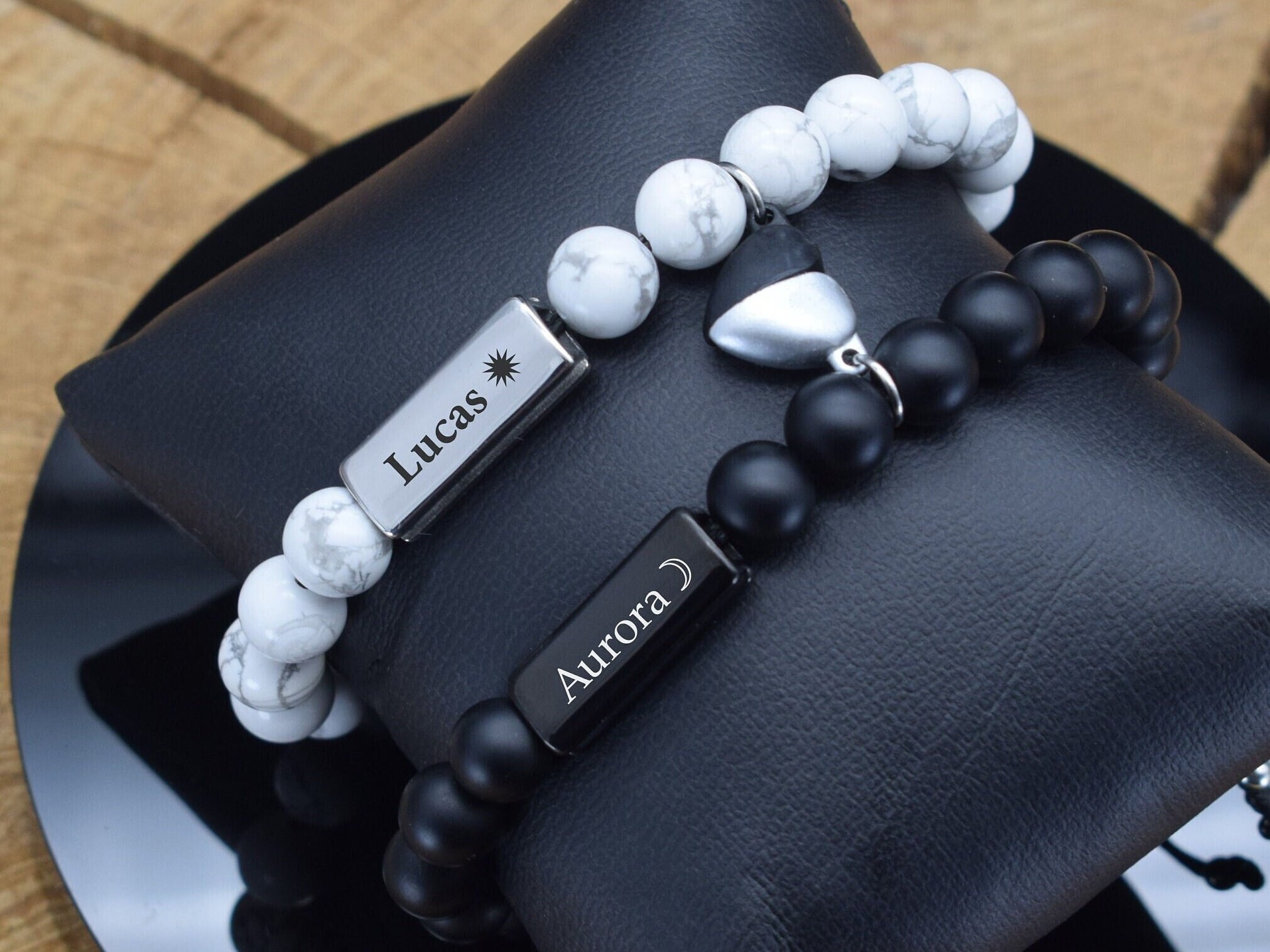 Sun And Moon Couple Bracelets - Glow In Dark Leather Y2K Matching Love Friendship Bracelets 2PCS