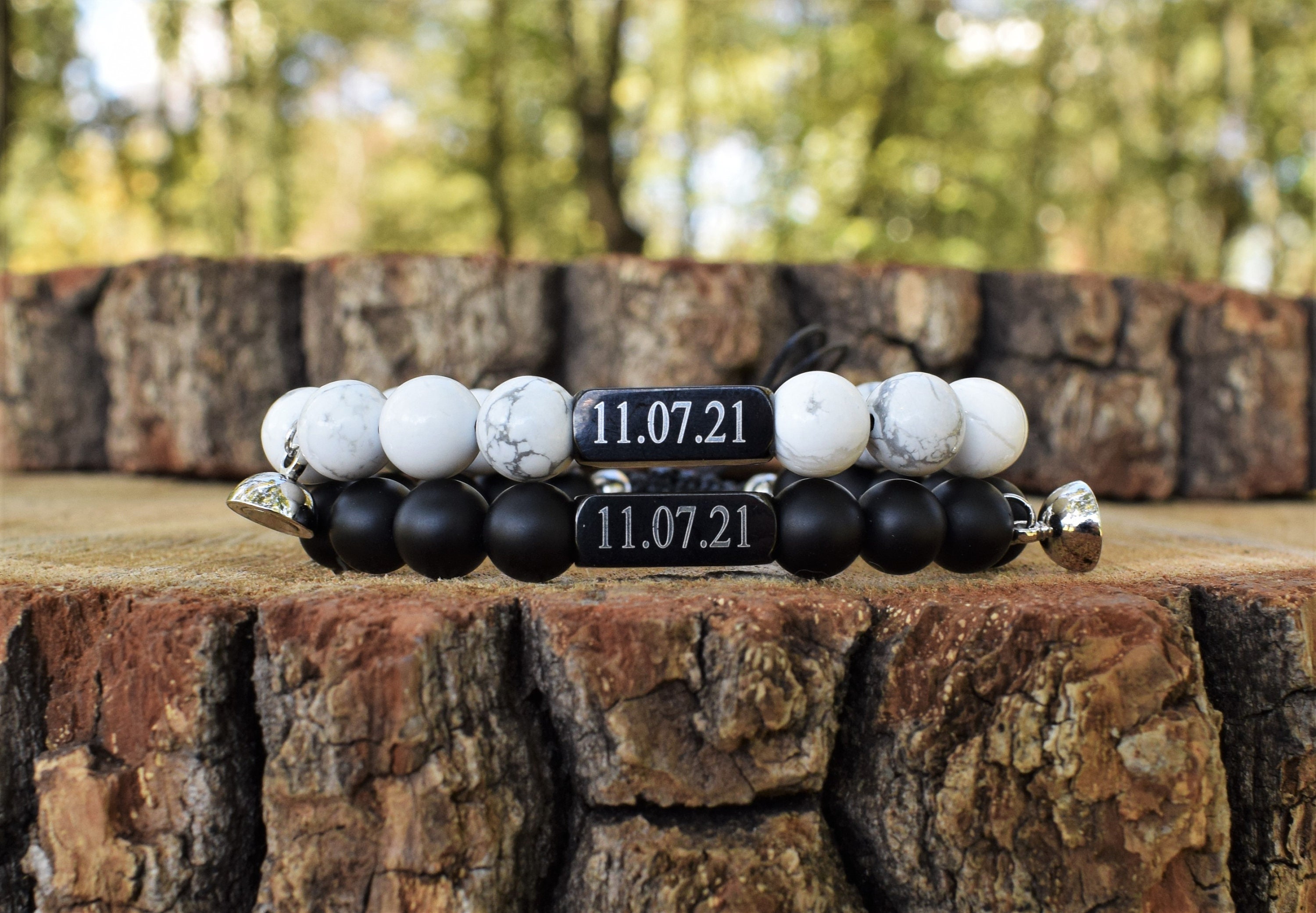 Couple Howlite and Black Onyx Bracelet