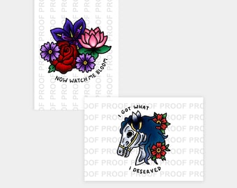 PFA A5 Postcard Prints - art, design - 360gsm paper poster - traditional wall decor - Roses Dead Horse