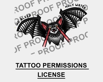 Little Vampire Baby | Tattoo Ticket - art, design | *Digital* File, Tattoo Permission, Sailor, American Traditional, Bat