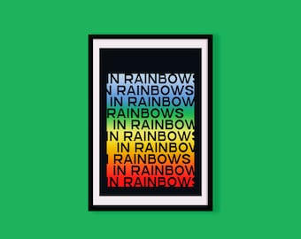 In Rainbows - A4 Poster Print, 300gsm | Fanmade, wall art, Swiss design, alternative rock
