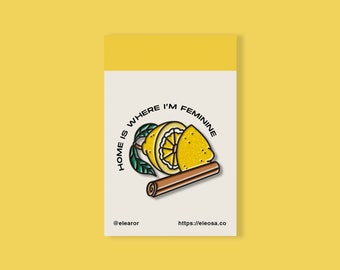 Citrus + Cinnamon Glitter Hard Enamel Pin | Lemon - Brooch, Button