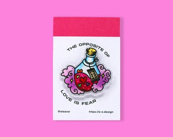 Pure Love Recycled Acrylic Pin | Love Potion - Brooch, Button