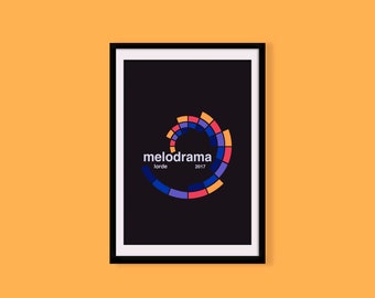Melodrama - A4 Poster Print, 300gsm | Minimalist wall art, Swiss design, Pop Music, Indie gig | Graphic Design