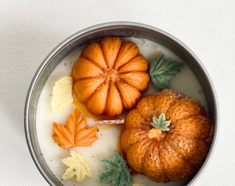 Vela decorativa de otoño / Vela de soja pura / Vela de otoño / Set de regalo de otoño / Paquete de cuidado / Envío de cálidos abrazos / Paquete de cuidado de spa