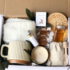 Abraço em uma caixa, presente Hygee, presente de incentivo, conjunto de presente para mãe/amiga, caixa pensando em você, pacote de cuidados aconchegante, cesta de autocuidado, pacote de cuidados