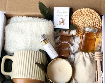 Hug In A Box, Hygee Gift, Encouragement Gift, Mom/Friend Gift Set, Thinking Of You Box, Cozy Care Package, Self Care Basket, Care Package