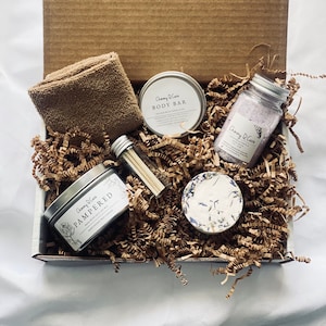 Self Care Pamper Gift Box | Self Care Gift Box | | Lavender Spa Set | Sending A Hug | Thinking Of You | Care Package For Her | Gift Box