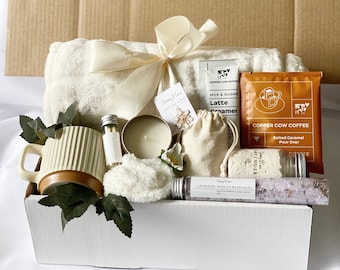 Confezione regalo rilassante - Confezione regalo per bagno termale alla lavanda - Confezione regalo Hygge - Set di compleanno - Regali personalizzati per lei - Pacchetto di cura "Pensando a te"