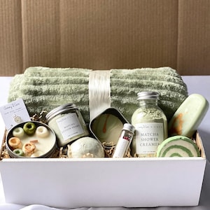 Wysyłam Ci MATCHA Love To You Gift Box | Pakiet pielęgnacyjny dla najlepszego przyjaciela | Prezent do pielęgnacji siebie | Zestaw upominkowy do spa | Prezent relaksacyjny | Prezent do spa, Pakiet pielęgnacyjny