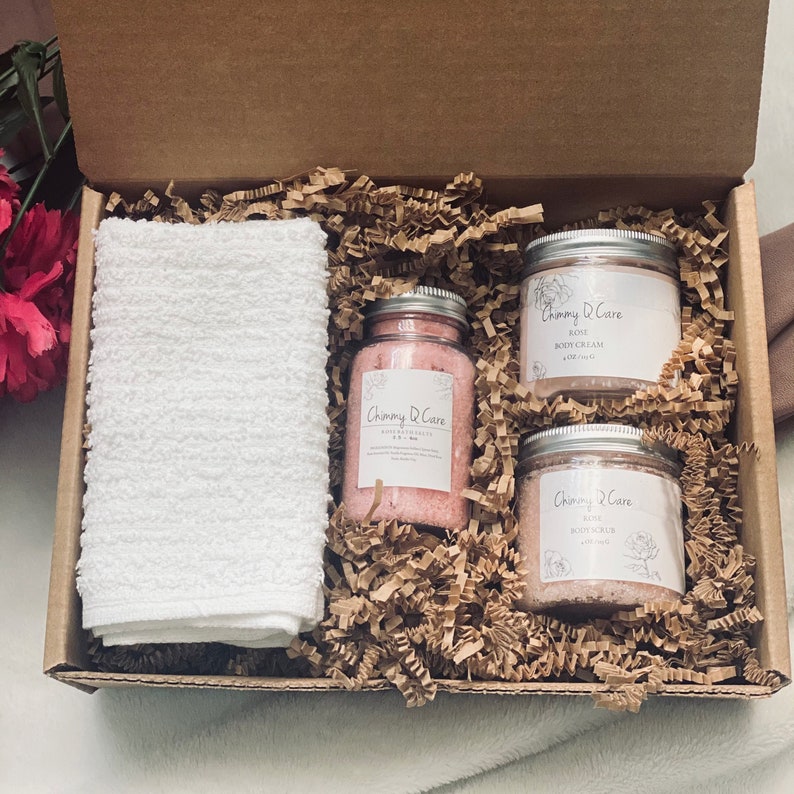Pamper Gift Box Thinking of You Care Box Gift Set For Her Spa Gift Set Care Package For Her Rose Beauty Box Mental Health Box image 2