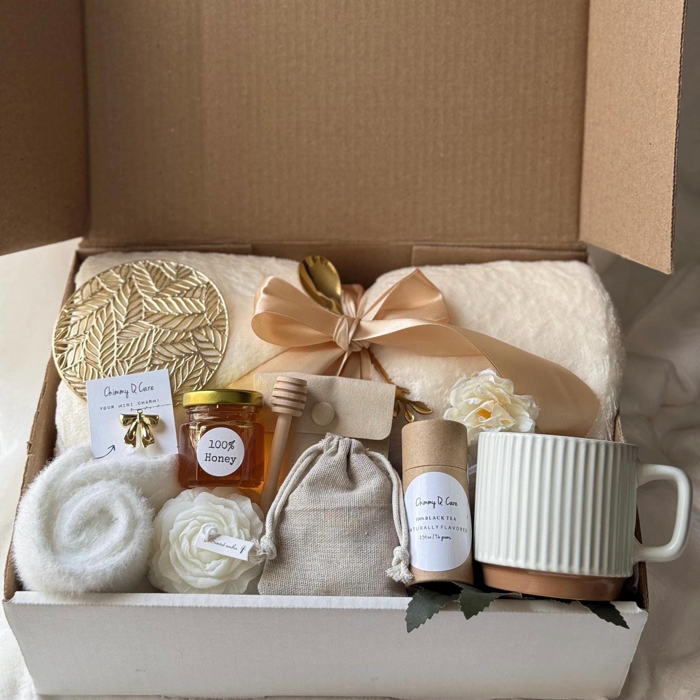 Box for Her Care Package Gift| Relaxation Blanket Spa Gift Set