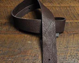 Super Soft Bison (American Buffalo) 2" Guitar Strap by Lakota Leathers! (chocolate