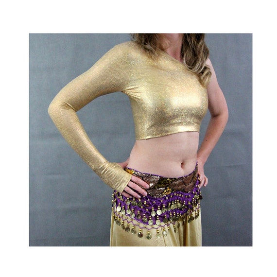 gold sequin dance top