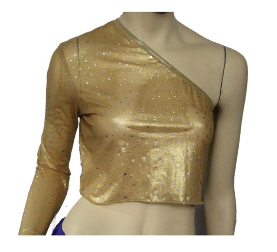 gold sequin dance top