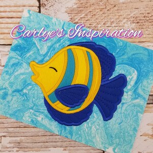 Boy Fish Applique Embroidery Design - 5x7 design - Embroidery - Applique - DIGITAL DESIGN ONLY - Nautical - Pocket Pillow Addon - Fish