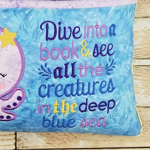 Deep Blue Sea Wording Storybook Pillow Design - 5x7 Design - WORDING ONLY - Pocket Pillow Design - Ocean - Nautical - Sea