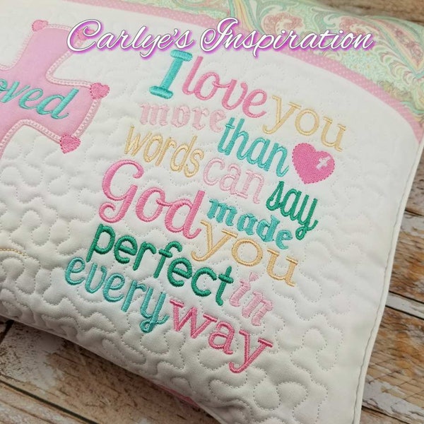 God Made You Perfect Wording Storybook Pillow Design - 5x7 Design - WORDING ONLY - Pocket Pillow Design - Words Template - Love You More