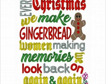 Gingerbread Women Wording Storybook Pillow Design - 5x7 Design - WORDING ONLY - Pocket Pillow Design - Words Template - Subway Art Template