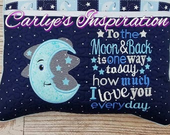 To the Moon & Back Bundle Storybook Pillow Designs - 5x7 Design - INCLUDES 2 DIGITAL DESIGNS - Moon Applique - Love You to the Moon and Back