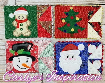 Weihnachten Bundle in den Reifen Becher Teppich Design - 5 x 7 Design - Stickerei - Weihnachten - im Reifen - Schritt für Schritt Bild Tutorial enthalten