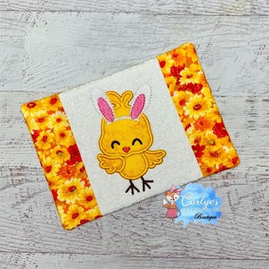 Easter Chick COMPLETELY In The Hoop Mug Rug Design - Easter - 5x7 & 6x10 - Embroidery - ITH - Tutorial Included - Easter Chicken