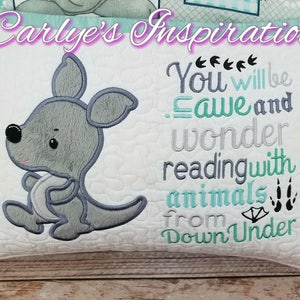 Down Under Bundle Storybook Pillow Designs - 5x7 Design - INCLUDES 2 DIGITAL DESIGNS - Kangaroo Applique - Animals from Down Under