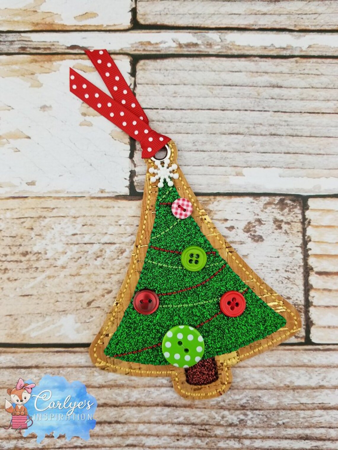 ITH Christmas Tree Tag Design 5x7 Design Embroidery in | Etsy