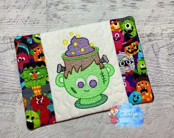 Monster Cup KOMPLETT In The Hoop SKETCH Mug Rug Design - 5x7 & 6x10 - Stickerei - Halloween - Schritt für Schritt Bild-Anleitung inklusive