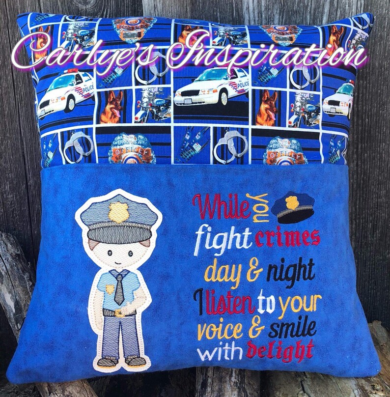 Police Bundle Storybook Pillow Designs 5x7 Design Recorder Etsy