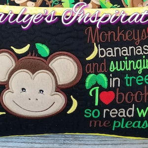 Monkeys Love Bananas Bundle Storybook Pillow Designs - 5x7 Design - INCLUDES 2 DIGITAL DESIGNS - Monkey Applique - Monkey Pillow Design