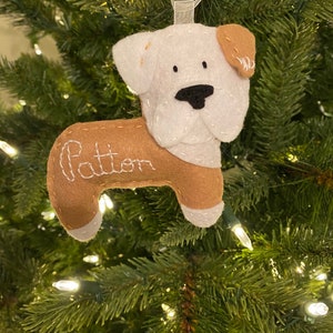 Custom Bulldog Ornament, Christmas Ornament, Pet Ornament, Bulldog Ornament, Christmas Tree, Holiday Ornament, Bulldog Gift, Felt Bulldog