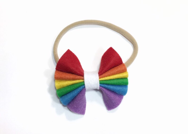 rainbow baby bow