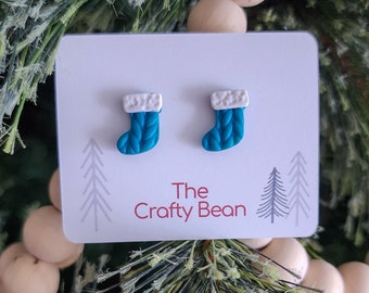 Knitted Stocking Earrings. Winter Earrings. Christmas Earrings. Clay Earrings. Stocking. Gifts for Her. Gift Ideas