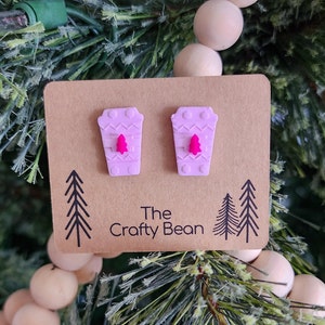 Coffee Cup Earrings. Winter Earrings. Christmas Earrings. Clay Earrings. Coffee Cup. Gifts for Her. Gift Ideas